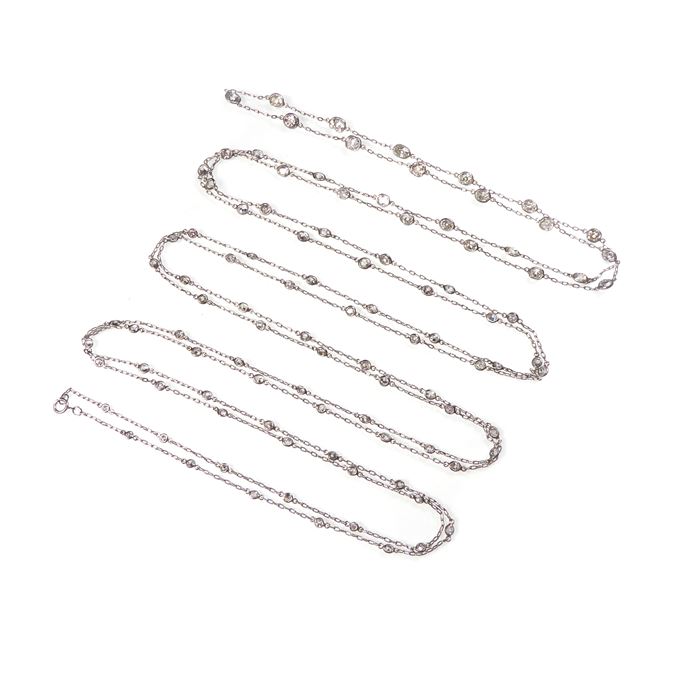 Diamond spectacle set long chain necklace | MasterArt